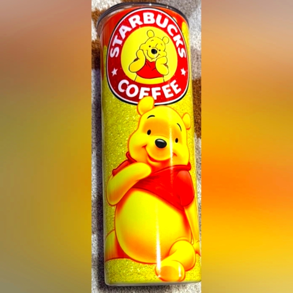 Starbucks Yellow Winnie the Pooh Tumbler  0094